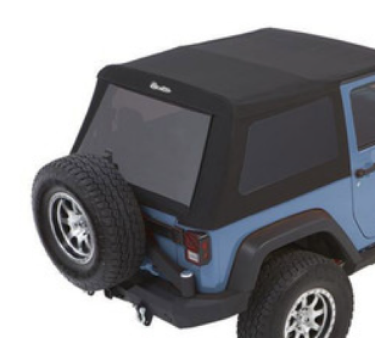 Bestop 07-18 Jeep Wrangler JK 2-Door Window Set (Premium Black Twill Fits Trektop 54922)
