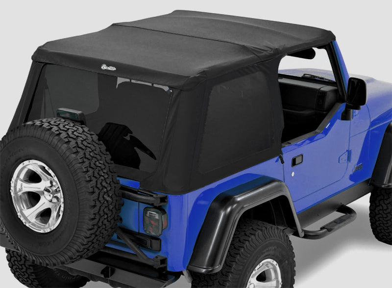 Bestop 97-06 Jeep Wrangler TJ A-Top Trektop (Prem Blk Twill Tinted Windows No Door Skins)