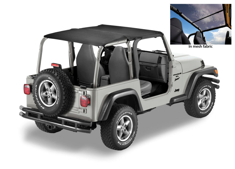 Bestop 03-06 Jeep Wrangler TJ Exc. Unlimited Header Safari Bikini (Mesh)