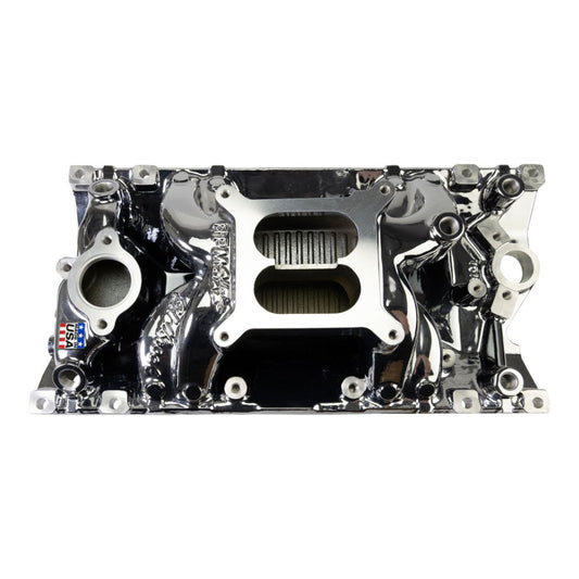 Edelbrock 7516-CP RPM Air-Gap Manifold for Small-Block Chevrolet Vortec - Chrome Plasma