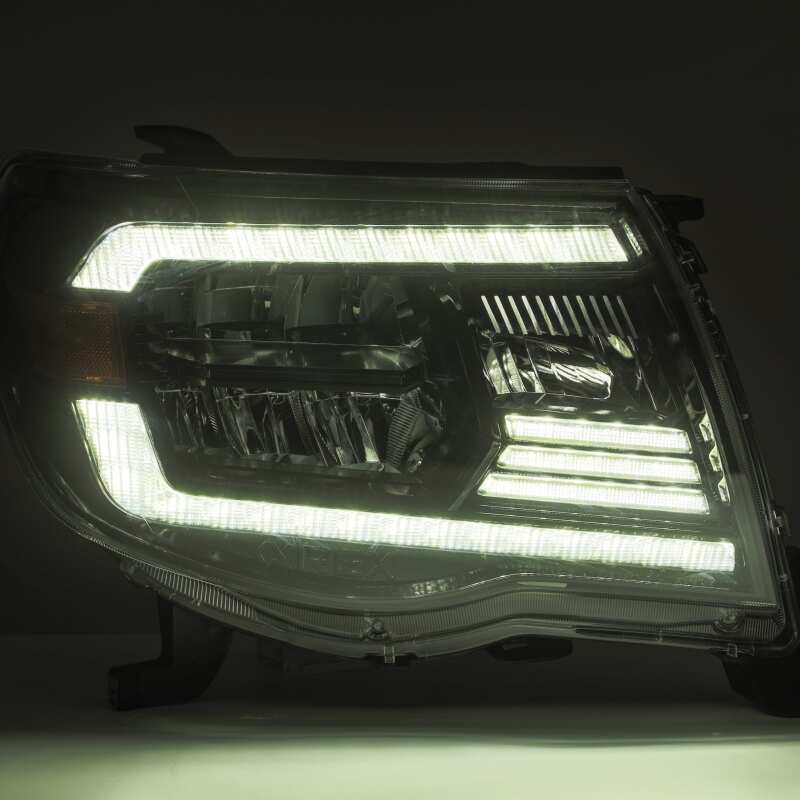 AlphaRex 880734 05-11 Toyota Tacoma LUXX Crystal Headlights Plank Style Chrome with Activation Light/DRL