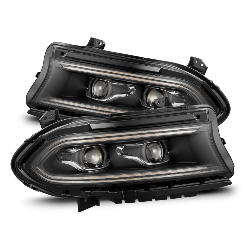 AlphaRex 880599 15-23 Dodge Charger LUXX-Series LED Projector Headlights Black w/Activtn Light & Sequential.Signal / Switchback DRL