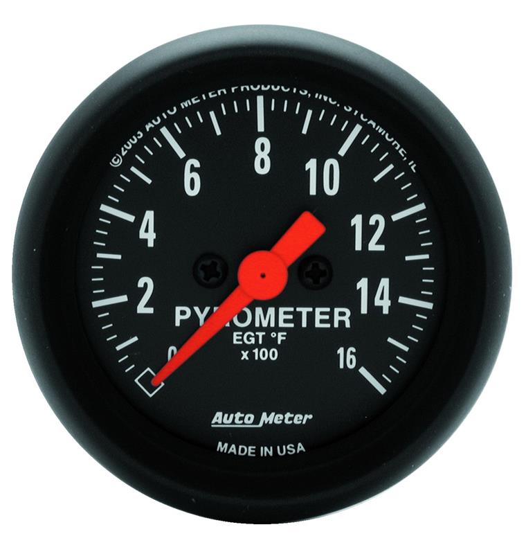 AutoMeter 2654 Z-Series 52mm 0-1600 Degrees F Full Sweep Electronic Pyrometer Gauge