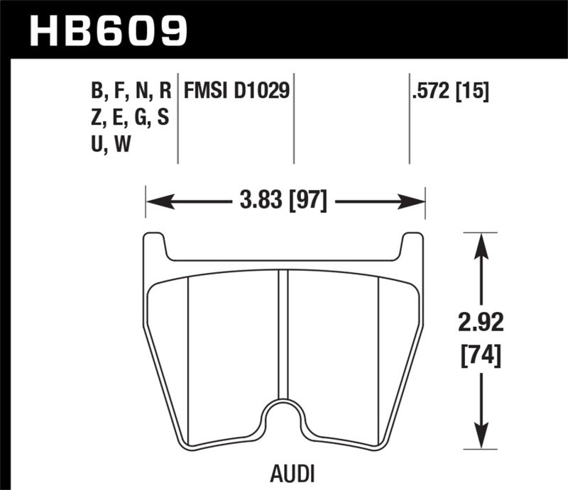 Hawk Performance HB609U.572 DTC-70 Motorsport Brake Pads