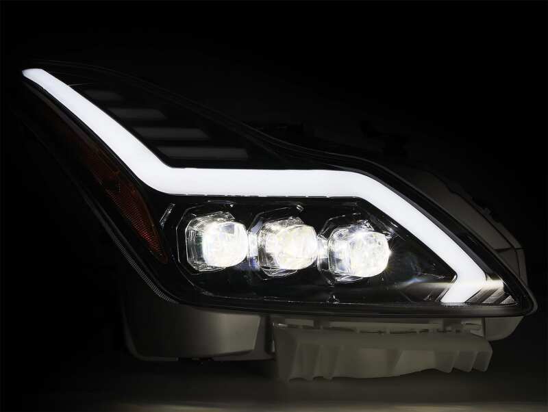 AlphaRex 881986 08-13 Infiniti G37 NOVA LED Projector Headlights Alpha Black w/Activation Light/Sequential Signal/Switch DRL