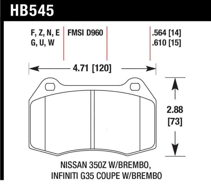 Hawk Performance HB545N.564 HP Plus Crossover Street/Motorsport Brake Pads