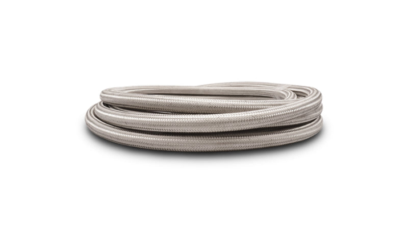 Vibrant SS Braided Flex Hose with PTFE Liner -8 AN 0.42in ID (20 foot roll)