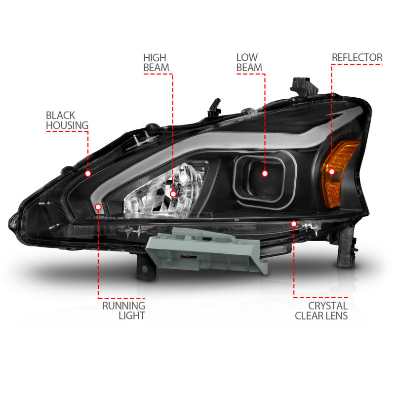 ANZO 2013-2015 Nissan Altima LED Projector Headlights