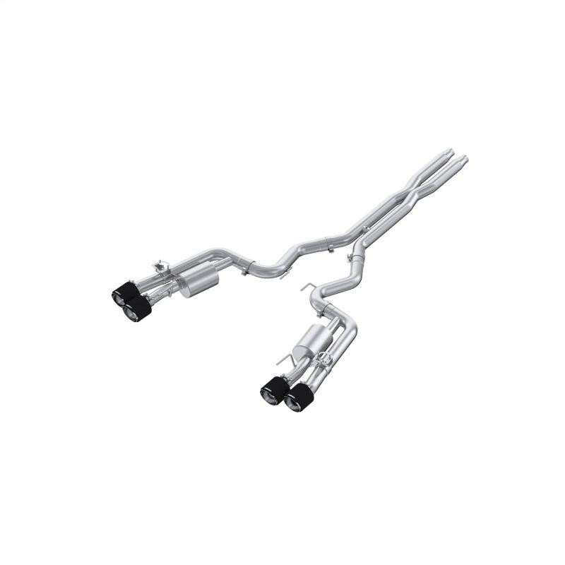 MBRP Ford Mustang Dark Horse 3in Exit Exhaust with Quad CF Tips - T304