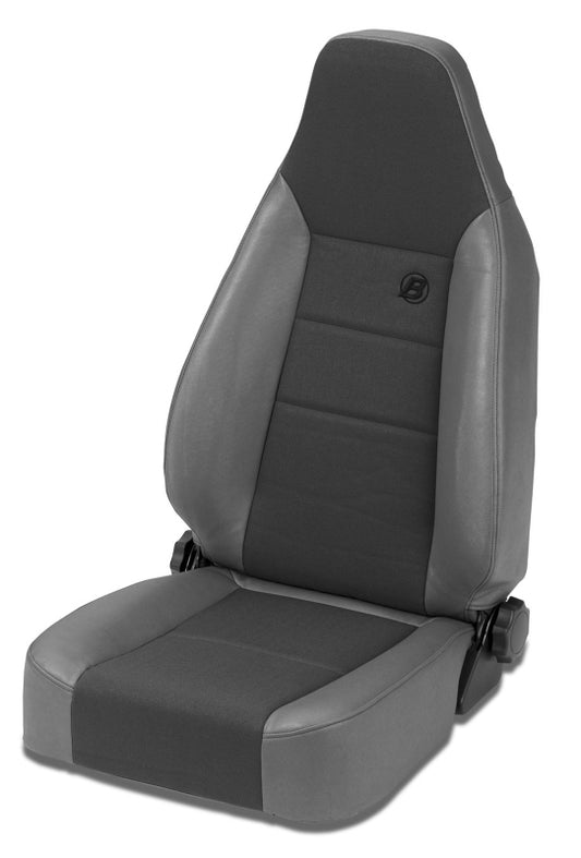 Bestop 76-86 Jeep Cj7 Front Trailmax II Sport Seat (Center Fabric Insert Charcoal/Gray)