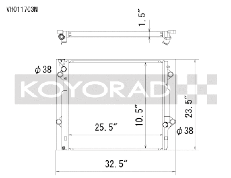 Koyo VH011703N for 03-09 Toyota 4Runner/Lexus GX470 4.7l Aluminum Radiator - Off-Road Use Only