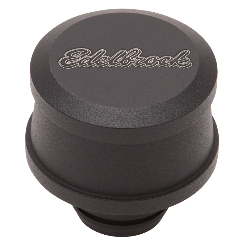 Edelbrock 42133 Billet Aluminum Breather with Black Powder Coat Finish