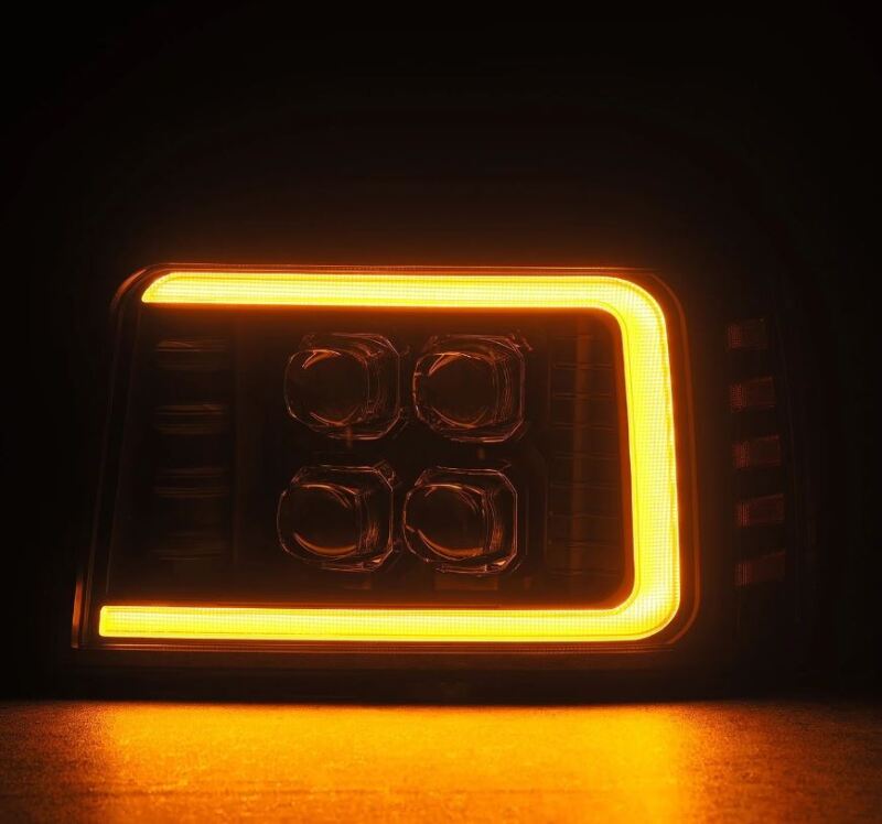 AlphaRex 880299 92-96 Ford F-Series/Bronco NOVA-Series LED Projector Headlight Bk with Activation Light Sequential Signal & Switchback DRL