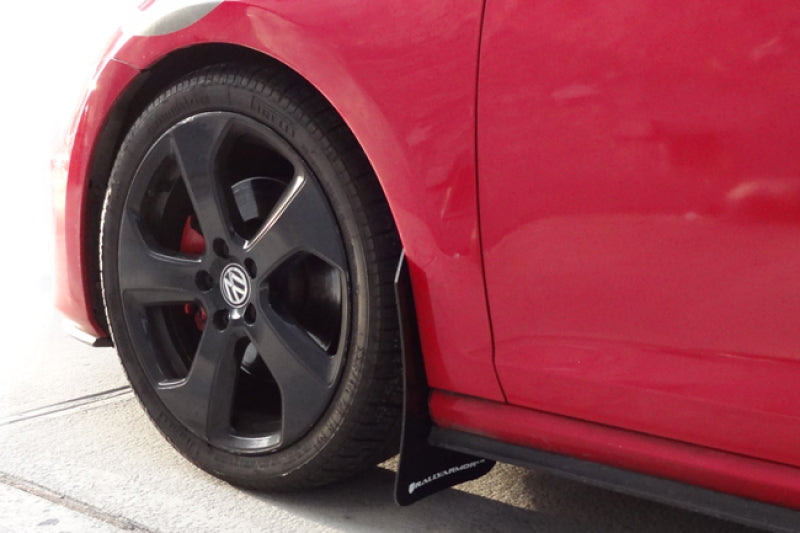 Rally Armor UR Mud Flaps - 2015-2018 Volkswagen GTI + 3 more fitments - Black/Red Logo - #MF37-UR-BLK/RD