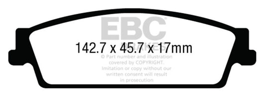EBC 15+ Cadillac Escalade 6.2 2WD Greenstuff Rear Brake Pads DP63022