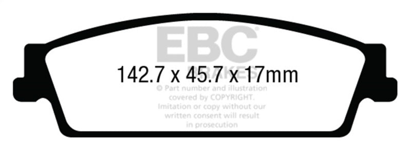 EBC 15+ Cadillac Escalade 6.2 2WD Yellowstuff Rear Brake Pads DP43022R