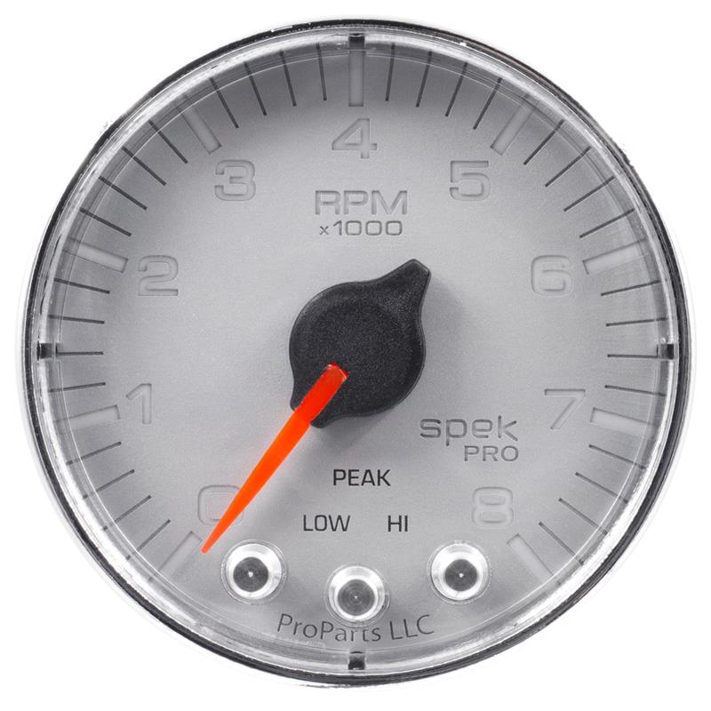 AutoMeter P30521 Spek-Pro 2-1/16in 100 PSI Boost Gauge Stepper Silver/Chrome