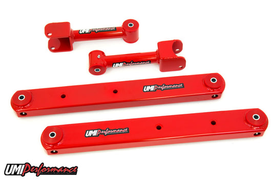 UMI Performance 302116-R Rear Control Arms Boxed Lowers Red for 1978-1988 G-Body