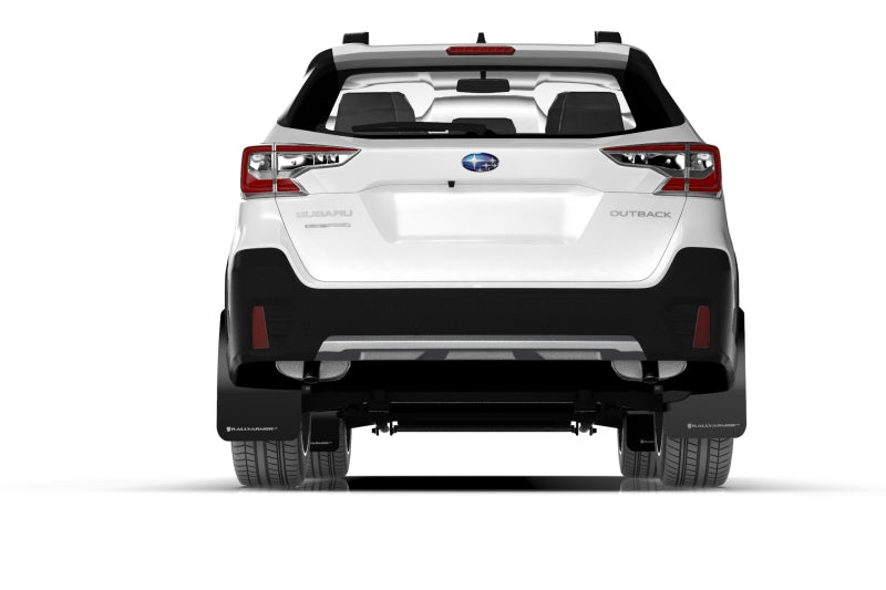 Rally Armor UR Mud Flaps - 2020-2025 Subaru Outback - Black/White Logo - #MF66-UR-BLK/WH