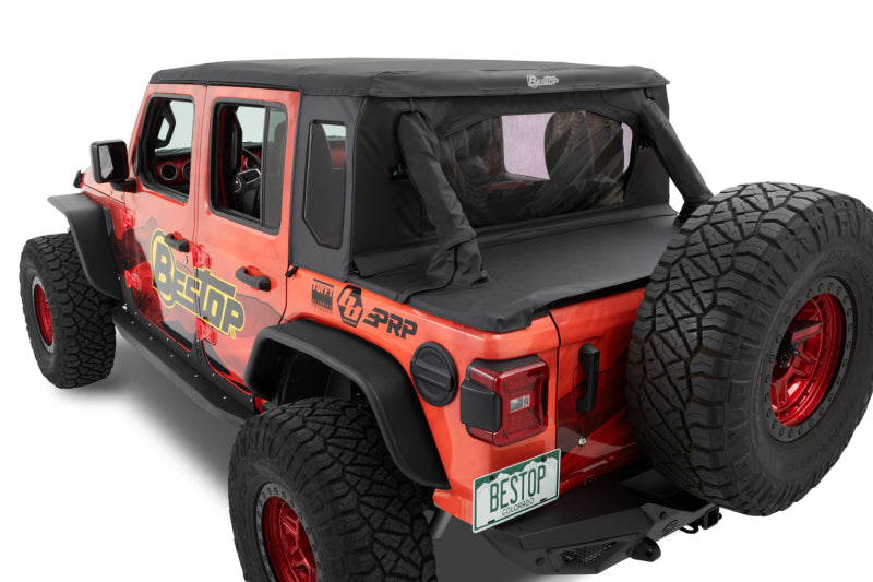 Bestop 18-23 Jeep Wrangler JL 4-Door Halftop Conversion Kit (Premium Black Twill)