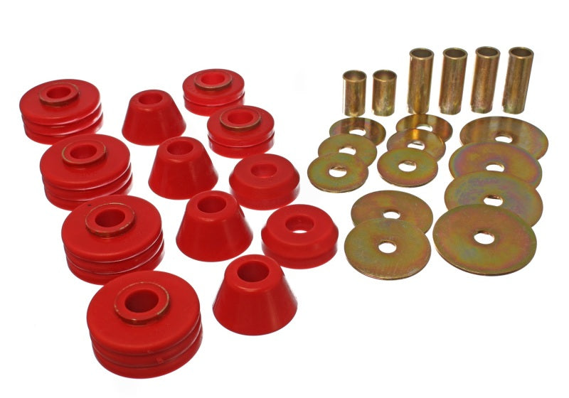 Energy Suspension for 73-80 GM 1/2 Ton C-10 Red Body Mount Set 3.4109R
