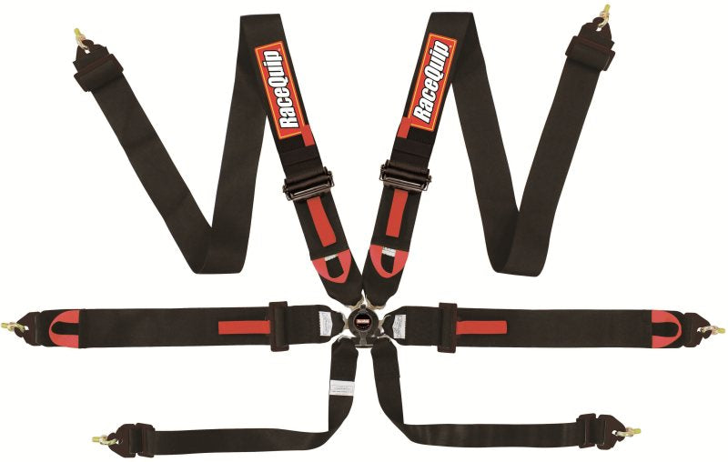 RaceQuip 851001 Black FIA Camlock 6-Point Pull Down Lap
