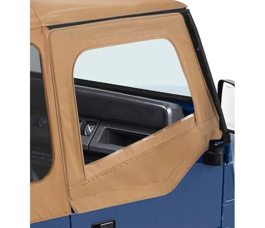 Bestop 88-95 Jeep Wrangler YJ Upper Fabric Doors (Square Upper Rear Corner Spice)