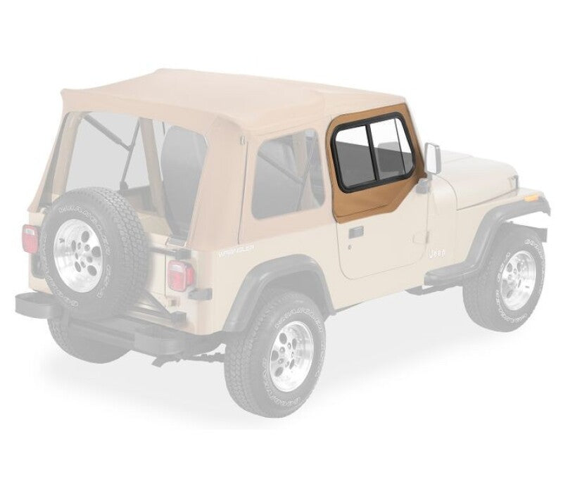 Bestop 88-95 Jeep Wrangler YJ Upper Door Sliders (Rounded Upper Corner Spice Single Sliding Window)