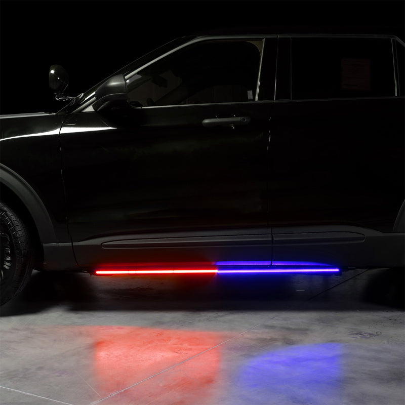 Putco for 2011-2019 Ford Explorer Interceptor Blade Rocker Kits Sideliners - Red/Blue with White Override