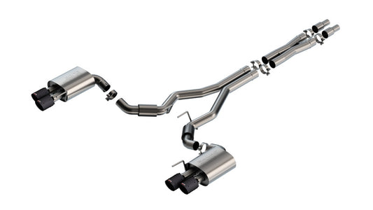 Borla 140969CFBA 2024 Ford Mustang GT 5.0L V8 3 in S-Type Catback Non-Active Exhaust- Carbon Fiber Quad Tip - #140969CFBA