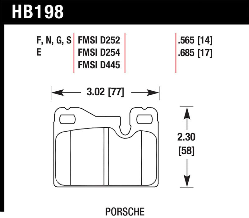Hawk Performance HB198G.685 DTC-60 Motorsport Brake Pads