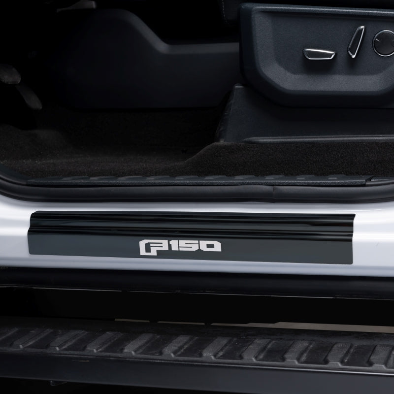 Putco for 2015-2020 Ford F-150 - SuperCrew with F-150 Etching (4pcs) Black Platinum Door Sills