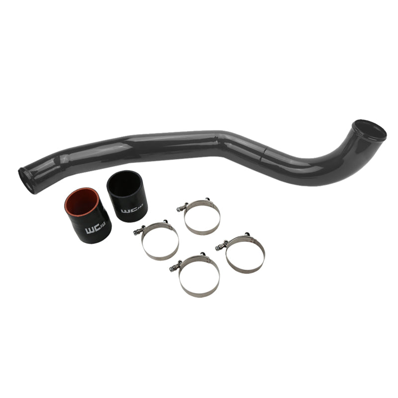Wehrli Custom Fabrication WCF100708-GB Driver Side 3in Intercooler Pipe Gloss Black for 2017-2019 Chevrolet Silverado / GMC Sierra 2500 HD / 3500 HD L5P Duramax