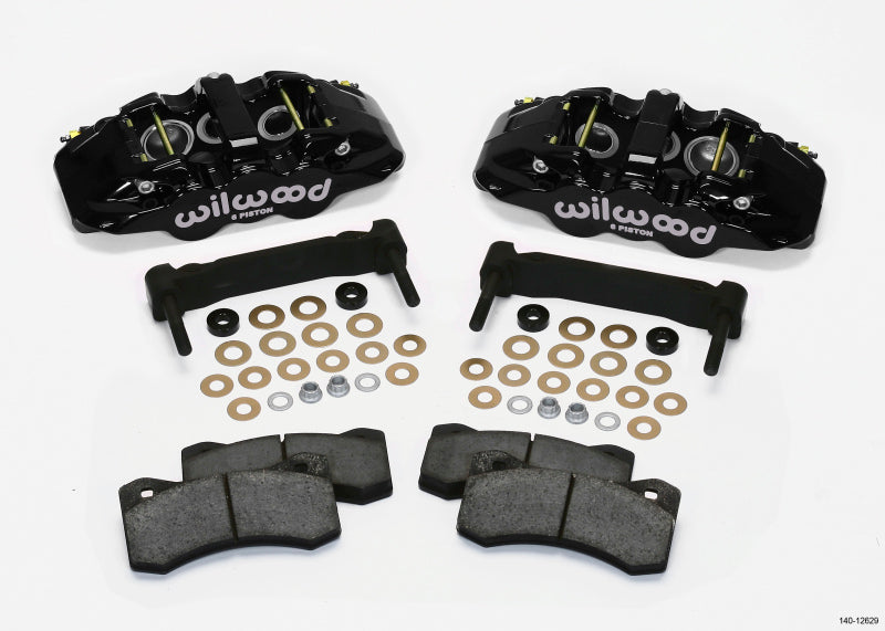 Wilwood AERO6 Front Caliper & Bracket Kit - Black 97-13 C5/C6 Corvette w/ OEM HD/Z51 Rotors - #140-12629