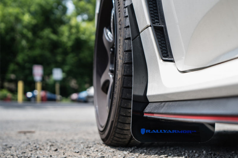 Rally Armor Mud Flaps - 2017-2021 Honda Civic - RAL UR Blk Flap/Dark Grey Logo - #MF47-UR-BLK/DGRY