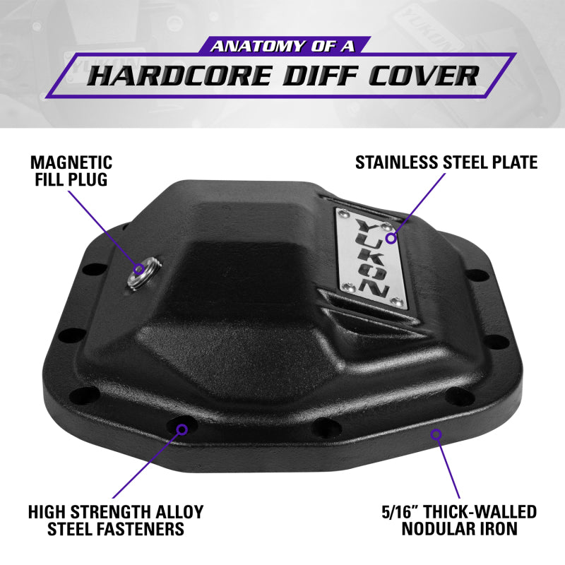 Yukon Gear & Axle YHCC-D44JL-FRONT Hardcore Front Nodular Iron Cover for Jeep Wrangler JL Dana 44/210mm