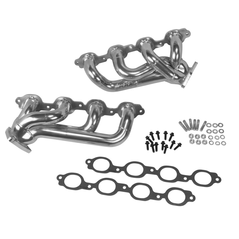 BBK Performance 40470 Shorty Headers 1-3/4 Silver Ceramic for 2014-2018 Chevrolet Silverado 1500 / GMC Sierra 1500 (5.3L / 6.2L)
