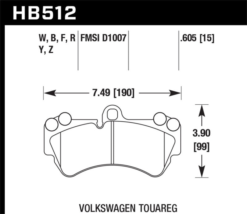 Hawk Performance HB512Z.605 Performance Ceramic Street Brake Pads