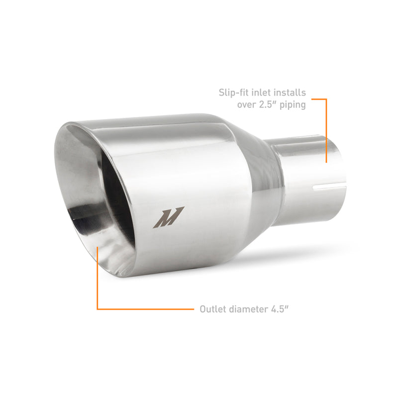 Mishimoto Clamp-on Double Wall Exhaust Tip 2.5 Inlet Slash Cut - polished - #MMEXH-TIP-DW25P