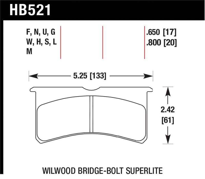 Hawk Performance HB521S.800 HT-10 Motorsport Brake Pads