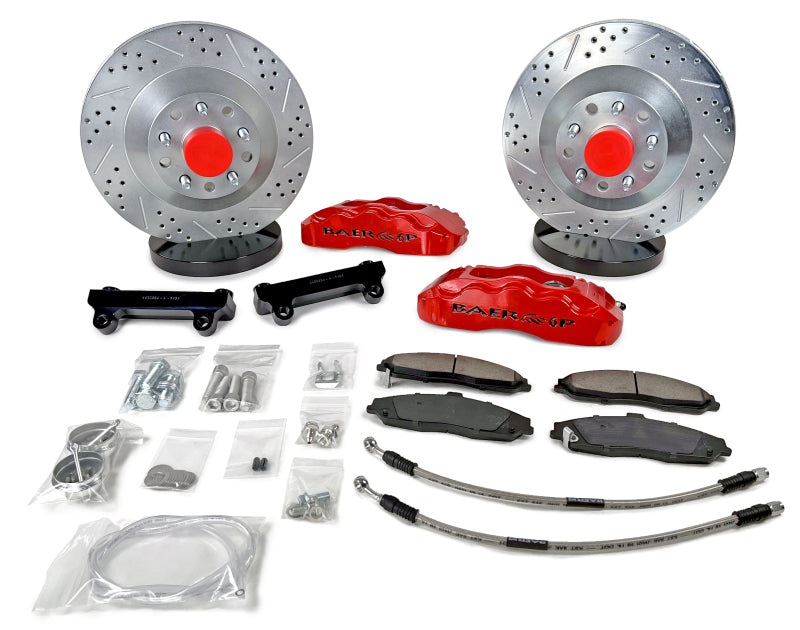 Baer Brakes Wilwood Mustang II Pro Spindles 13in Pro Front SDZ Brake Kit - Red — 5x4.75 Bolt Pattern