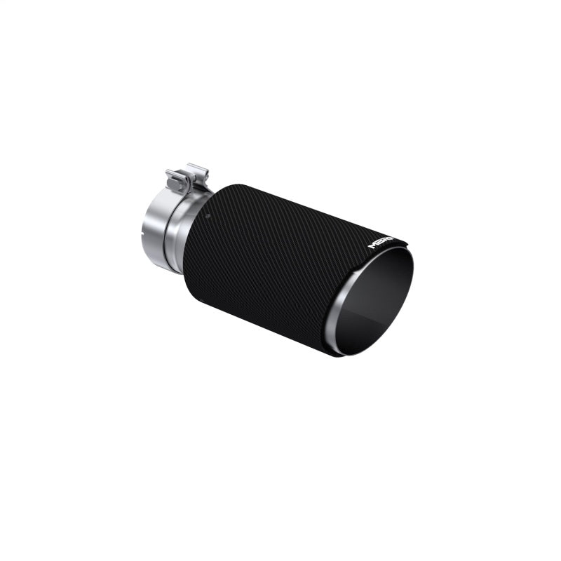 MBRP Universal Carbon Fiber Tip 6in OD/4in Inlet/12in L - Angle Cut Tip