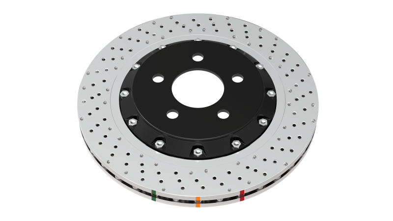 DBA 12-19 Jeep Grand Cherokee SRT8 5000 Series Drilled Front Brake Rotor 2 Piece w/ Hats