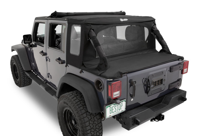 Bestop 07-18 Jeep Wrangler JK 4-Door Halftop Conversion Kit (Black Diamond)