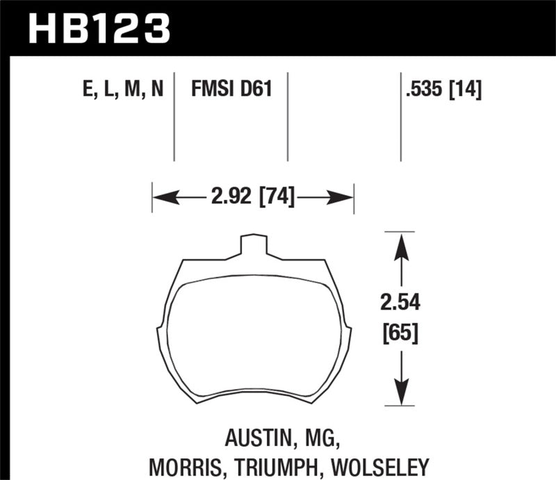 Hawk Performance HB123M.535 Black Motorsport Brake Pads