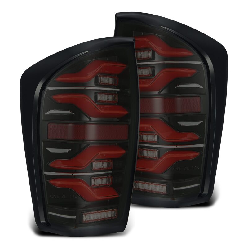 AlphaRex 680000 16-21 Toyota Tacoma LUXX LED Taillights Black/Red w/Activation Light/Sequential Signal