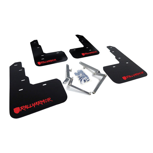 Rally Armor UR Mud Flaps - Universal - Black/Red Logo - #MF47-UR-BLK/RD-X