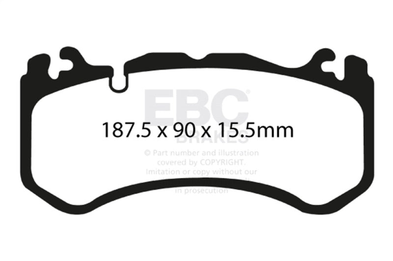 EBC Racing 13-14 Audi RS7 4.0L Twin Turbo (Cast Iron Rotors w/Round Weights) RP-X Front Brake Pads DP81939RPX