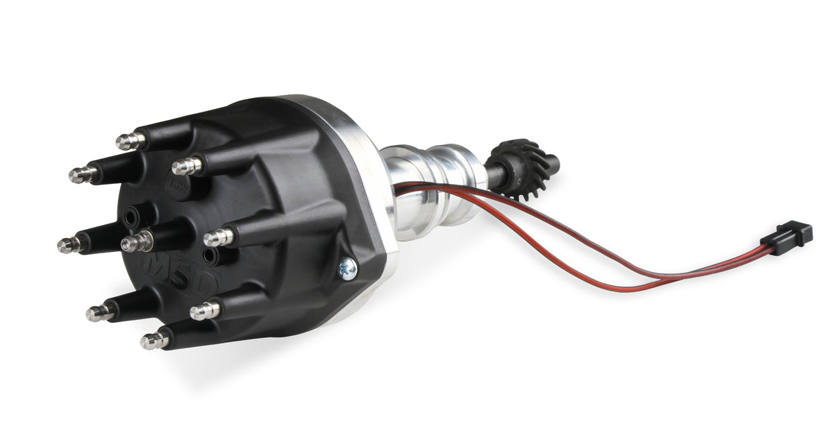 MSD 857951 Distributor for Ford 289-302, Pro Billet, Small Black Cap, Steel Gear