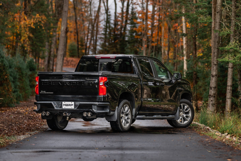 MBRP S50053CF Armor Pro Cat-Back Exhaust - Quad Carbon Tips - 2019+ Silverado / Sierra 1500 6.2L